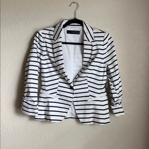 The limited navy striped blazer